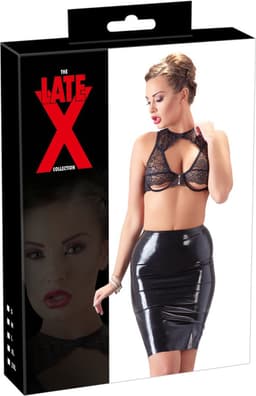 LateX – Latex Rok Wetlook en Extreem Spannend voor Feesten Taille Hoog en Knie Lang– Maat M – Zwart — thumbnail 5