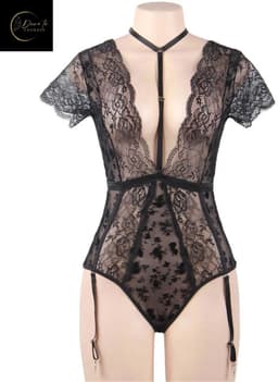 Sexy Lingerie Body – Sexy Lingerie Dames – Classy zwart & Kant – Erotische Lingerie – Bodysuit – Strapless Lingerie – Jarretelset – Lingerieset – Kinky – Erotische Body – Shapewear Corset – Strappy Harnas Details – Lingerie Top –XS/S, M, L, XL en XXL — thumbnail 5