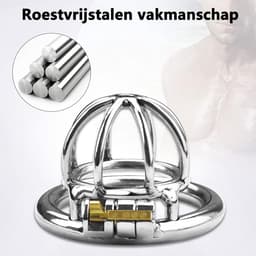 DOWO® - Mini Locker - Kuisheidskooi - Chastity cage - Peniskooi - Hemisferisch - Staal - 50 mm — thumbnail 3