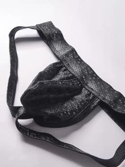 LekkerStout Jockstrap - Zwart - PU Leder - Honingraat - Maat L | LS192 — thumbnail 2