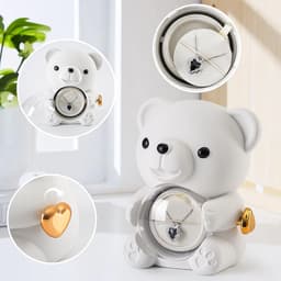 Romantische teddybeer met geconserveerde roos en hartvormige halsketting - Perfect cadeau voor Valentijnsdag, Moederdag en bruiloften — thumbnail 3