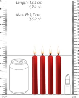 Ouch! Teasing Wax Candles - Waxkaarsen Paraffine - Lage Temperatuur - 4 Stuks - Rood — thumbnail 7