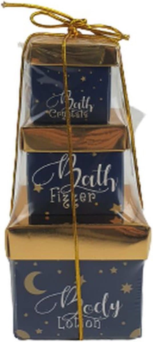 Geschenkset cadeaus - Donkerblauw / Goud - Karton - 3 Stuks - Cadeau - Cadeauset - Geschenkset - Kerstcadeau - Sinterklaascadeau — afbeelding 1