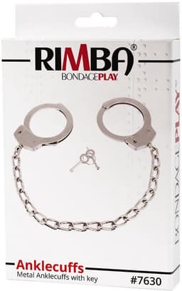 Rimba Bondage Play - Metalen Politie Voetboeien Met Ketting - Heavy Duty Cuffs - Stalen Voetboeien — thumbnail 3