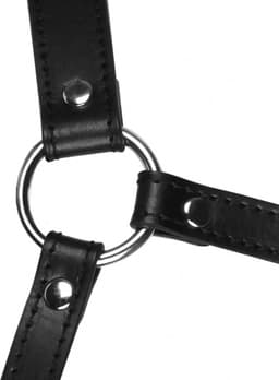 Hoofdharnas met Mondbedekking en Ademend Ball Gag - Zwart — thumbnail 4
