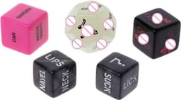 CHPN - Erotische Dobbel Spel - Sex dobbelstenen - 5 Dobbelstenen met sex spelletjes - Standjes - Voorspel - Erotiek - Sexspel - 5-delig in een zakje — thumbnail 2