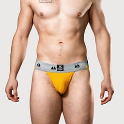 MM Sports Original Edition Swimmer/Jogger Jockstrap 2 inch Yellow - MAAT S - Heren Ondergoed - Jockstrap voor Man - Mannen Jock — thumbnail 9