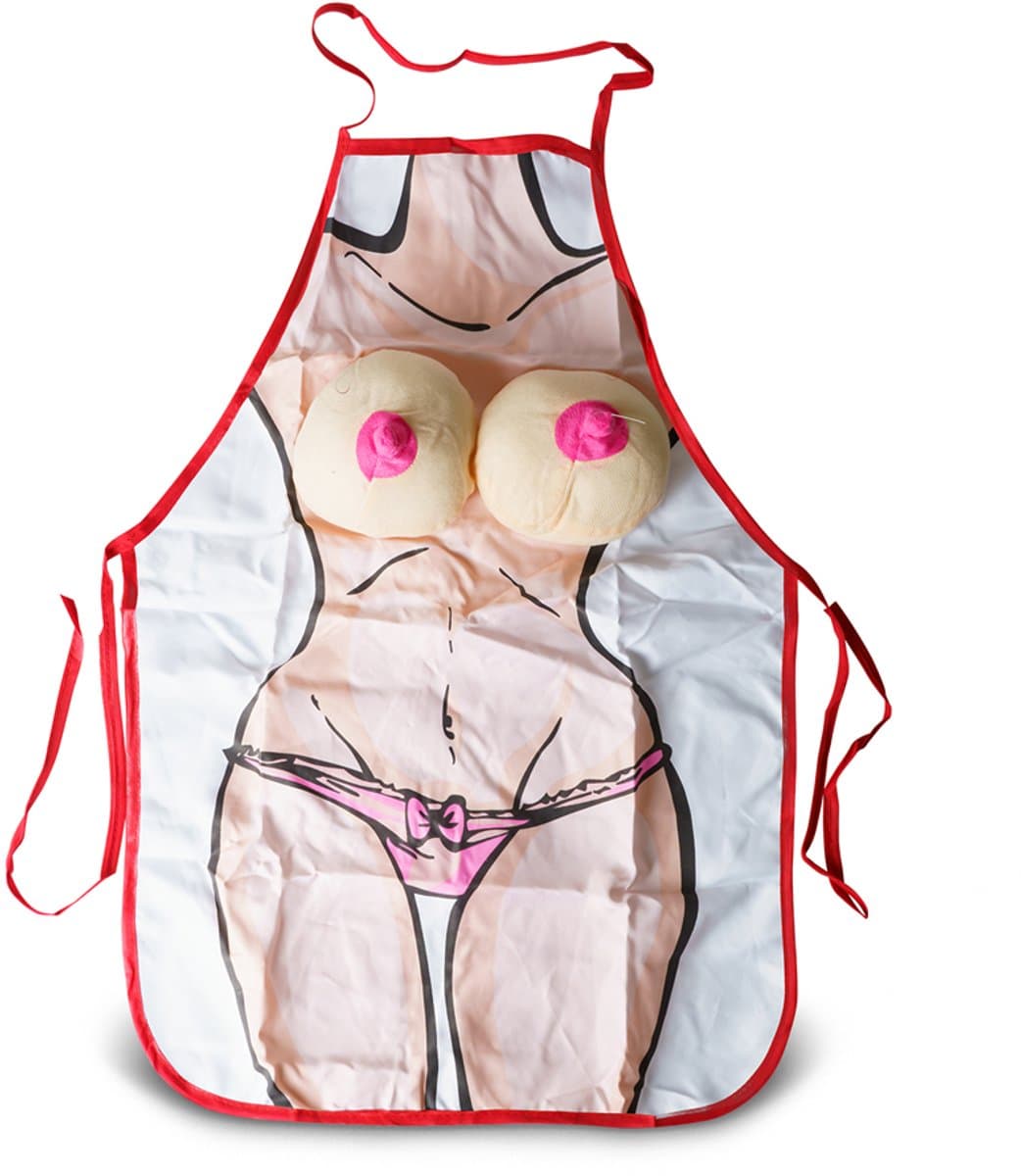 Fout Schort met Borsten – Grappig Verkleedschort met 3D Effect – Perfect voor BBQ, Verjaardag of Vrijgezellenfeest — afbeelding 1