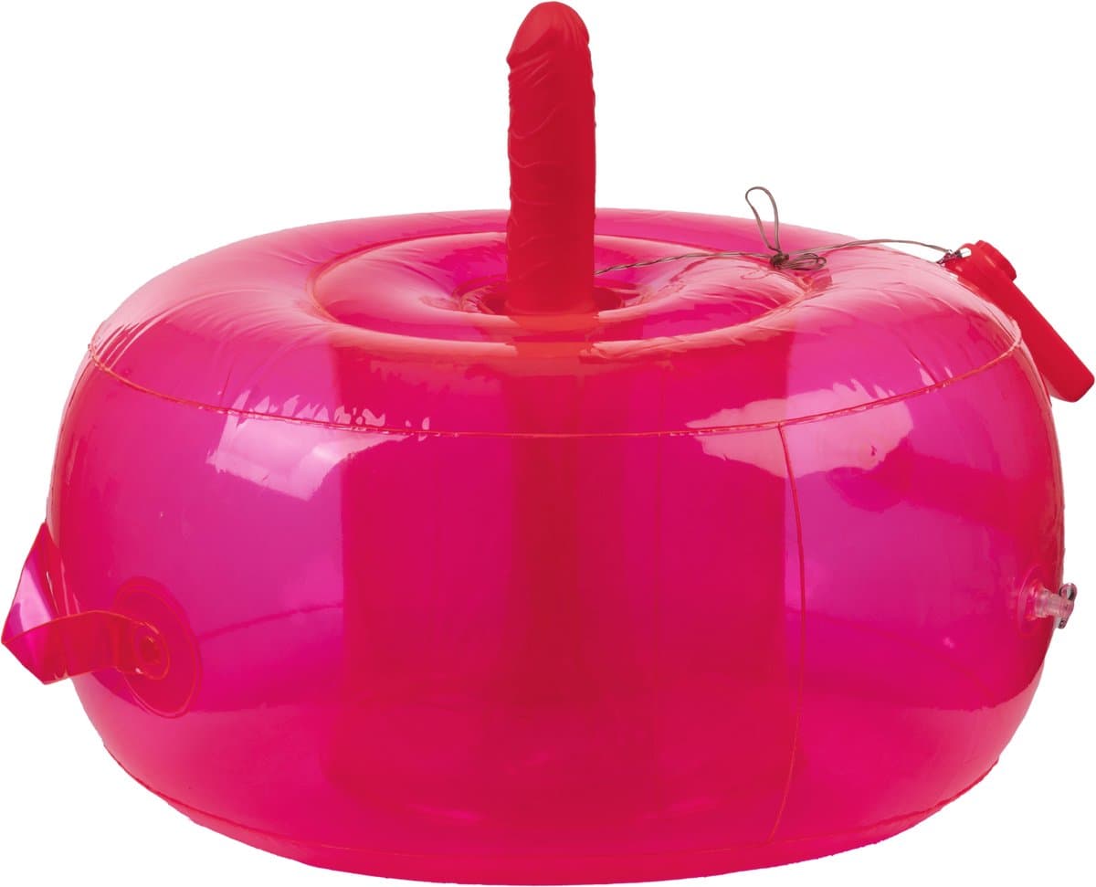 Opblaasbare Dildo Poef Cushion - met Ding Dong en afstandsbediening - Roze — afbeelding 1