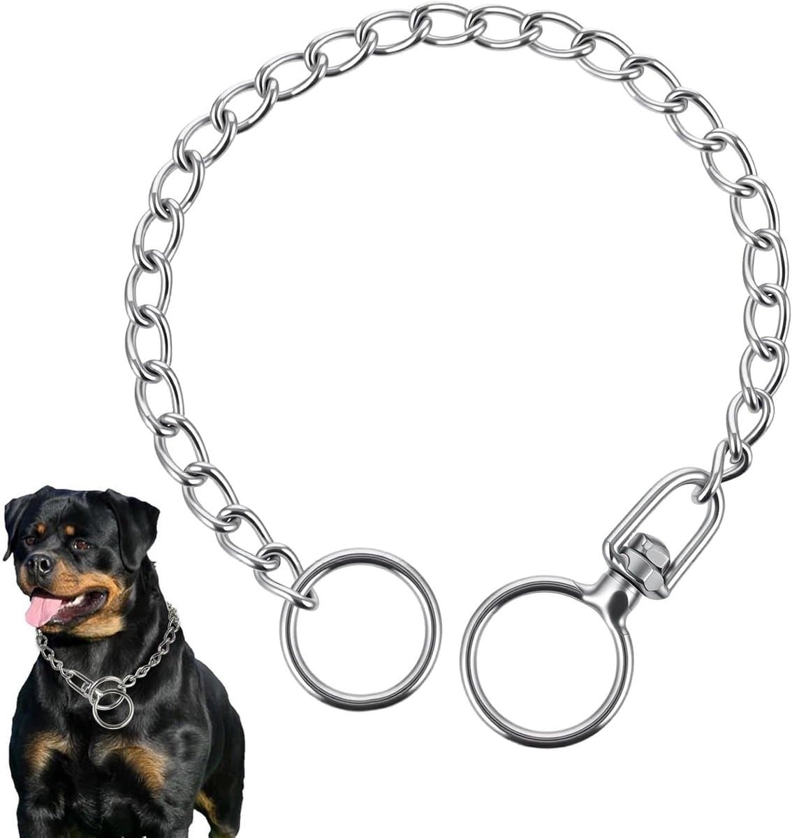 Halsband voor Kleine Honden, 35 cm, RVS, Verstelbare Choke Halsband, Training en Veiligheid — afbeelding 1