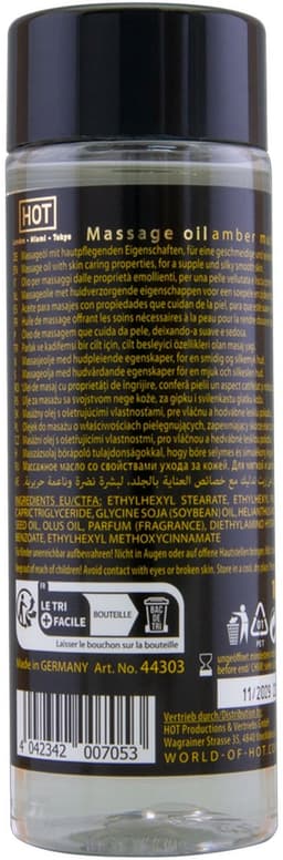 Hot - Amber & musk 100ml Massage olie - Transparant — thumbnail 2