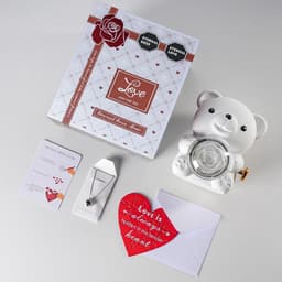 Romantische teddybeer met geconserveerde roos en hartvormige halsketting - Perfect cadeau voor Valentijnsdag, Moederdag en bruiloften — thumbnail 6