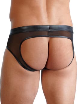 Wetlook Slip Met Open Achterkant - Zwart — thumbnail 7