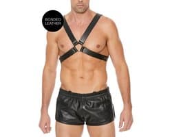 Men's Large Buckle Harness - One Size - Zwart