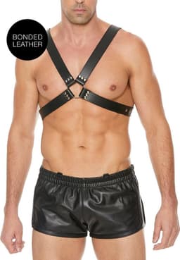 Men's Large Buckle Harness - One Size - Zwart — thumbnail 1
