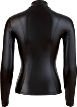 Cottelli Collection –  Wetlook Shirt met Lange Mouwen Als Pure Verleiding voor Spannende Dates – Maat M - Zwart — thumbnail 3