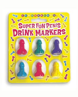 Little Genie - Grappig & Fout - Fop cadeau - Carnaval - Vrijgezellenfeest - Kado artikel - Thema Feest - Super leuke penis-siliconen drinkmarkeringen — thumbnail 1