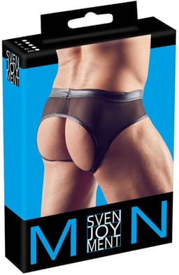 Wetlook Slip Met Open Achterkant - Zwart — thumbnail 10