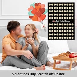 MK Stoer - Valentijnsdag Krasposter - Romantisch Cadeau - 100 Krassposities - Challenge - Koppel Cadeauset - Geliefden - Mini Formaat - Rood - Geschikt voor Valentijnsdag - Geliefden Cadeau met Posters — thumbnail 2