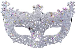 Masker - Venetiaans masker - Oogmasker - Gemaskerd bal - Verkleedmasker feest - Zilver met glitter - Jonyx — thumbnail 1