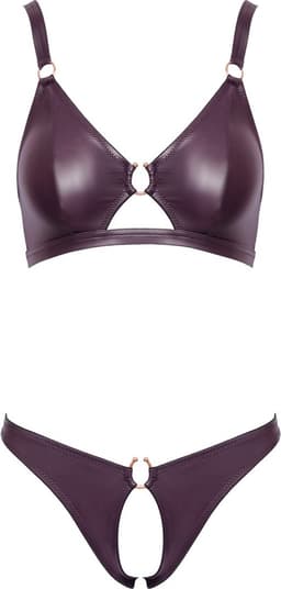 Cottelli Collection Open Lingerie in Erotisch Wetlook Stijl - Open Kruis Lingerie - Extra Comfortabele Fit - Maat S — thumbnail 7