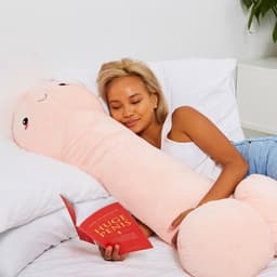 Zachte en grote penis piemel knuffel -  kussen - XL formaat (1 meter) - bruin — thumbnail 4