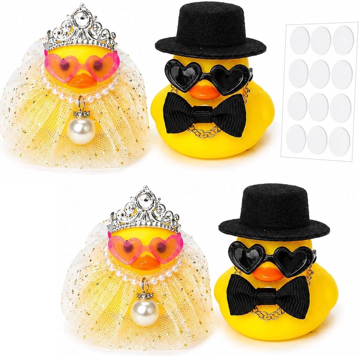 Bruiloftseenden Bouwpakket - Huwelijkscadeau Set - Cadeau Geven - Doe-het-zelf Creatie - 4 Stuks - Geel — afbeelding 1