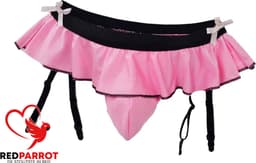 Mini Rok - String - Heren - Roze - Sexy Lingerie - Jarretels Slip — thumbnail 3