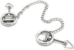 Kiotos - Stalen Tepelklem Ringen Met Ketting - RVS - Lengte Ketting 38 cm — thumbnail 1