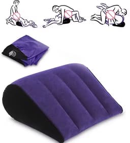 CHPN - Opblaasbaar Sekskussen - Standjeskussen - Kussen voor verschillende standjes - Seks toy - Sex-Pillow - Positie-Kussen - 46x36x17cm - Blauw/Zwart — thumbnail 1