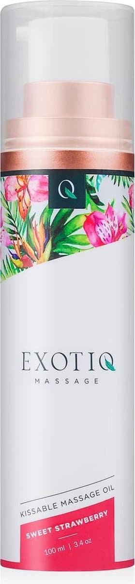 Exotiq - Massageolie - Massage Olie - Sweet Strawberry - Massageolie voor een Ontspannende Massage met Aardbeiengeur - Zijdezacht en Verzorgende Werking - 100 ml — afbeelding 1