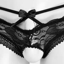 Open Sexy Heren Slip - Lingerie voor Mannen - Onderbroek - Ondergoed - Zwart — thumbnail 6