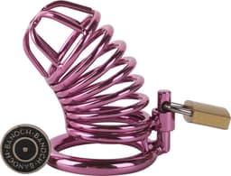Banoch | Cockcage paars metaal | Chastity Cage met 3 ringen | 40 mm, 45 mm & 50 mm — thumbnail 3