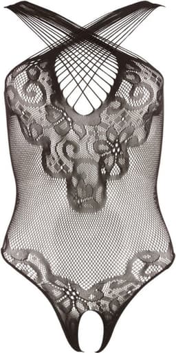 Erotische Body - Sexy Lingerie - Zwart S/L - Body met Open Kruis — thumbnail 5