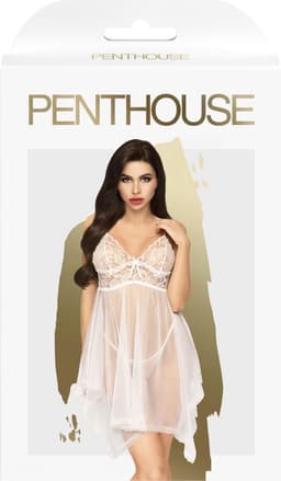 Penthouse Lingerie Naughty Doll - Erotische Babydoll - Maat S/M - Wit — thumbnail 10
