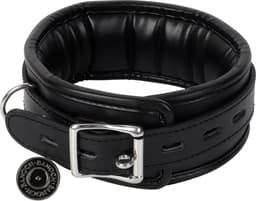 Banoch | Collar & Leash Silver | Zwarte Halsband met Zilverkleurige Riem | Verstelbare Bondage Halsband | PU Leer | BDSM — thumbnail 9