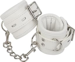 Banoch | handboeien van pu leer gevoerd - wit - bondage — thumbnail 4