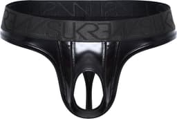 SUKREW Wet Look U-Style Classic Thong - MAAT XL - Erotisch Heren Ondergoed - String voor Man - Sexy mannen String — thumbnail 1