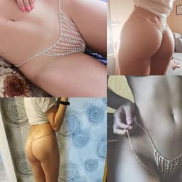 Sexy String Gemaakt Van Strass Steentjes – High End Look – Classy Lingerie - Zilverkleurig — thumbnail 4