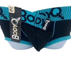 BodyQ Sexy Heren Boxershort – Zwart/Aqua – Erotische Herenlingerie – Maat XL