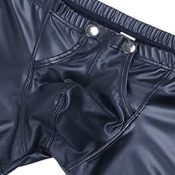 Boxer-Heren-Sexy-mannen-Lederlook-Latex-Openkruis-Lapje-Goedkoop-Erotisch — thumbnail 5