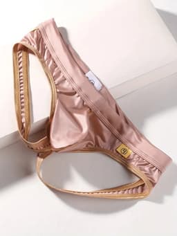 Sexy Ice Silky Jockstrap - Rosé Goud - Zijdezachte Stretch - Maat XL | LS060 — thumbnail 6