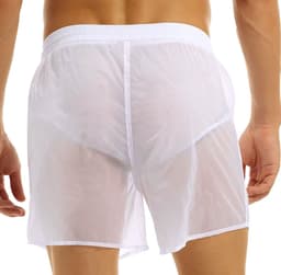 Semi Transparante Lingerie Broek - Heren - Korte Broek - Wit - Doorschijnend — thumbnail 5