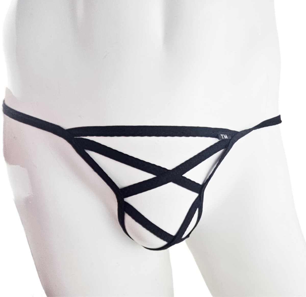 BamBella ® - String bondage - maat Onesize S M L - zwart Sexy erotische heren onderbroek mannen — afbeelding 1
