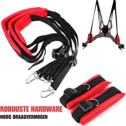 VIN® Sex Schommel - Sex Swing Extra Stevig – Seksschommel – Seksspeeltjes voor Koppel – Seks Schommel BDSM – Erotiek Toys - Sex Sling – Love Swing – Discreet Verpakt – Zwart/rood — thumbnail 4