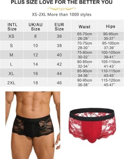 Transparante Kanten Boxershorts voor Heren - Hipster Ondergoed met Comfortabele Tailleband en Gekruiste Strepen - Grote Maat — thumbnail 3