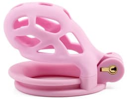 Hidden Desire - Kuisheidskooi - Penis Cage - P-Cage - Kunststof Kuisheidskooi - Chastity - Penis Kooi Roze - Kuisheidkooi met 4 Ringmaten - Penis Prison Cock Cage - Verkrijgbaar in 4 Lengtes - Male Chastity Cages - Maat S - 8 cm - Roze — thumbnail 5