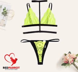 Prachtige Fluoriserende Dames Lingerie - Beha en string - Neon - Sexy — thumbnail 3