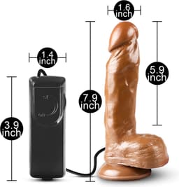 Realistische Geaderde Dildo Vibrator Bruin - Zuignap - Stimulerend voor vrouwen - Stimulerend voor clitoris - Spannend voor koppels - Sex speeltjes - Sex toys - Erotiek - Sexspelletjes voor mannen en vrouwen – Seksspeeltjes - Vibrerende dildo — thumbnail 4