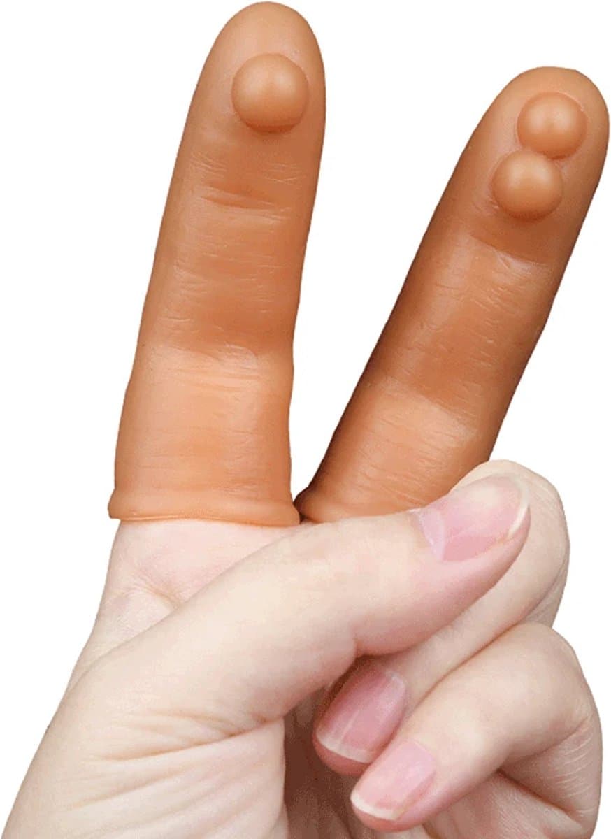 Vinger condoom extra stimulatie - Set van 2 - Vinger vibrator - One size - Clitoris stimulans - Anale stimulatie — afbeelding 1
